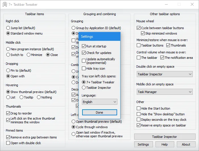 7+ Taskbar Tweaker 1
