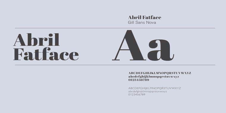 Appearance of Abril Fatface Font