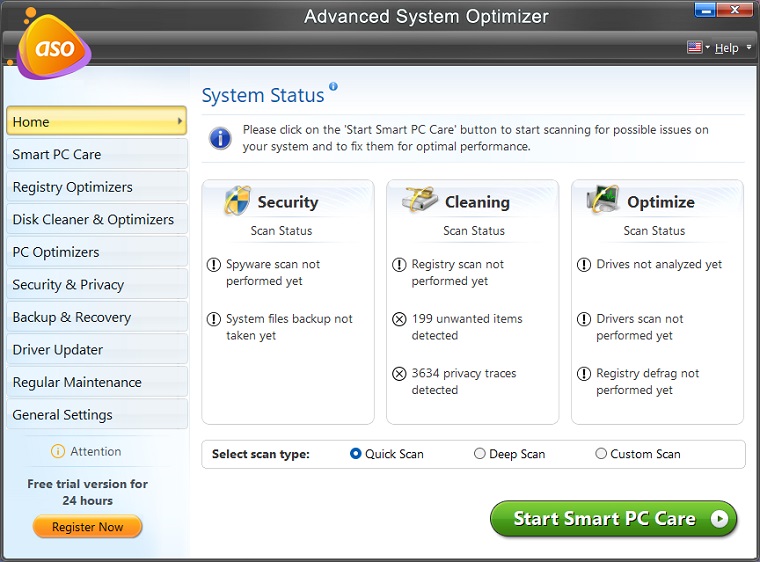 Advanced system setting