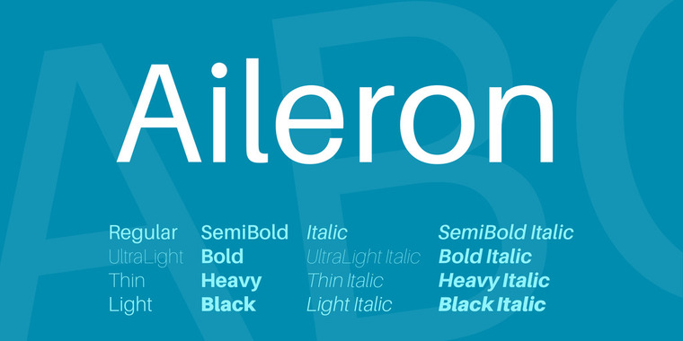Weight and Styles of Aileron Font