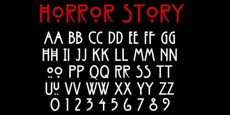 Letters Overview of American Horror Story Font