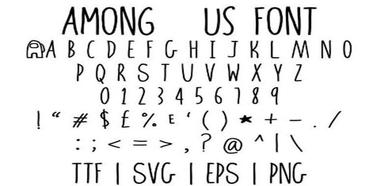 Among Us Font Letters