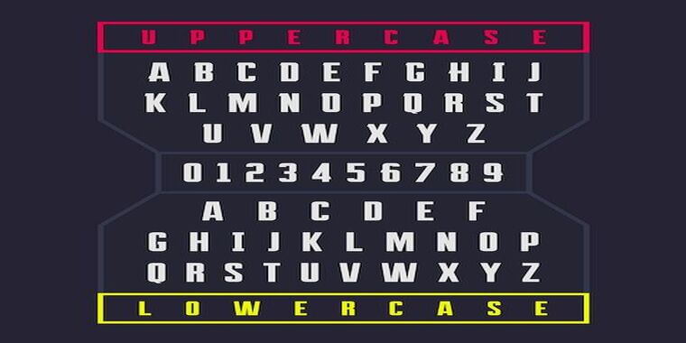 Letters Overview of Apex Legends Font