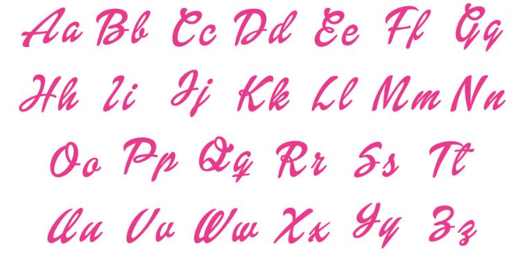 Letters Overview of Barbie Font