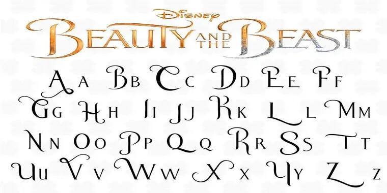 Beauty and the Beast Font Letters