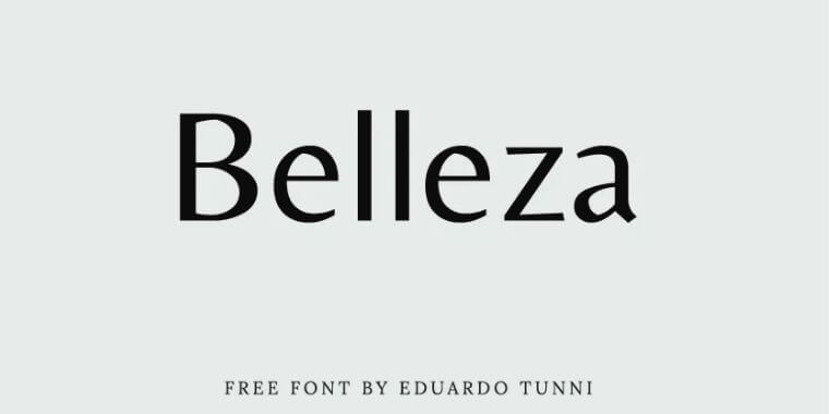 Appearance of Belleza Font