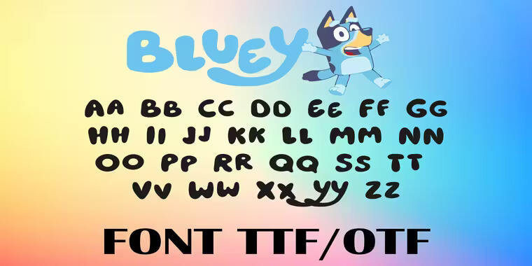 Bluey Font Letters