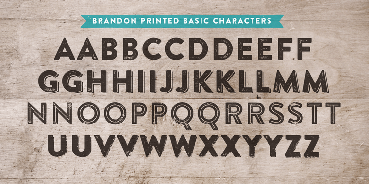 Letters Overview of Brandon Printed Font