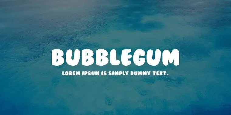 Appearance of BubbleGum Font