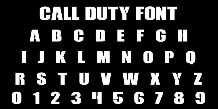 Call of Duty Font Letters