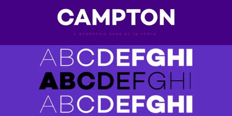 Letters Overview of Campton Font
