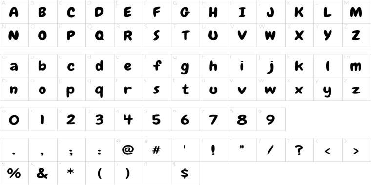 Character Map of Chewy Font