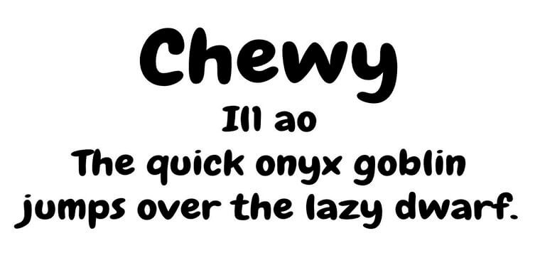 Appearance of Chewy Font