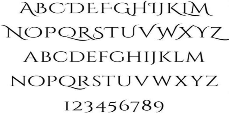 Letters Overview of Cinzel Decorative Font