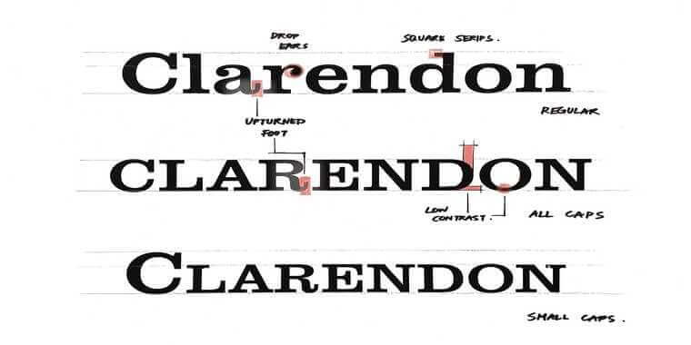 Appearance of Clarendon Font