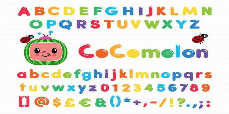 Letters Overview of Cocomelon Font