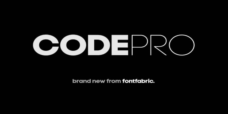 Appearance of Code Pro Font