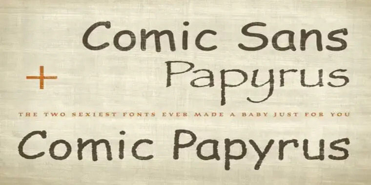Appearance of Comic Papyrus Font