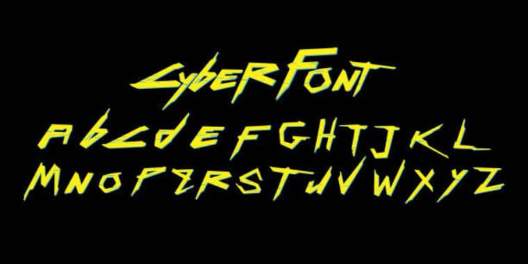 Cyberpunk Font Letters
