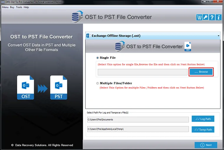 DRS OST to PST Converter 2