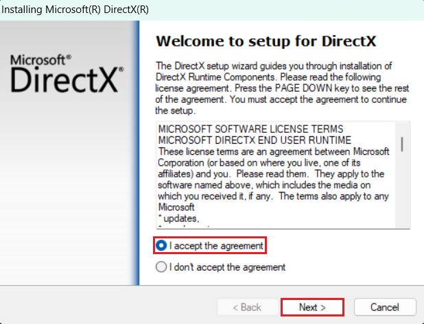 DirectX 9.0c installer pic 1