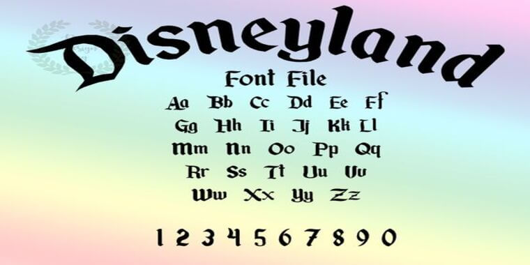 Letters Overview of Disneyland Font