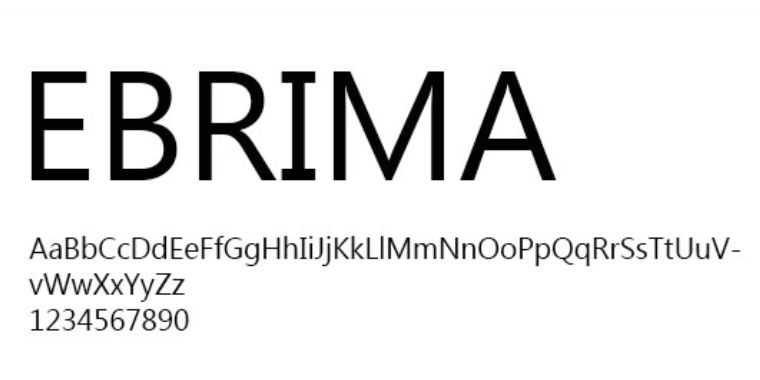 Appearance of Ebrima Font