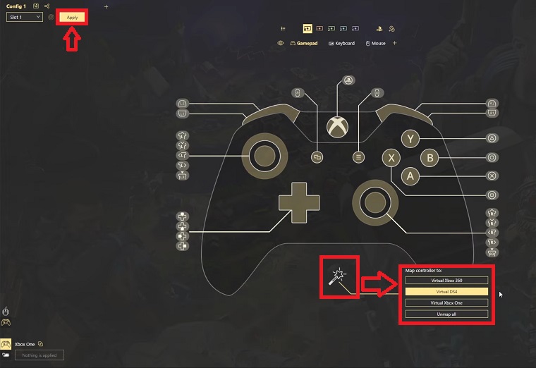 Assigning virtual controller mapper & mapping individual keys - reWASD