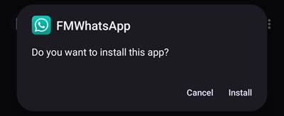 FM WhatsApp APK installation 