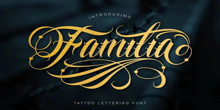 Appearance of Familia Tattoo Font