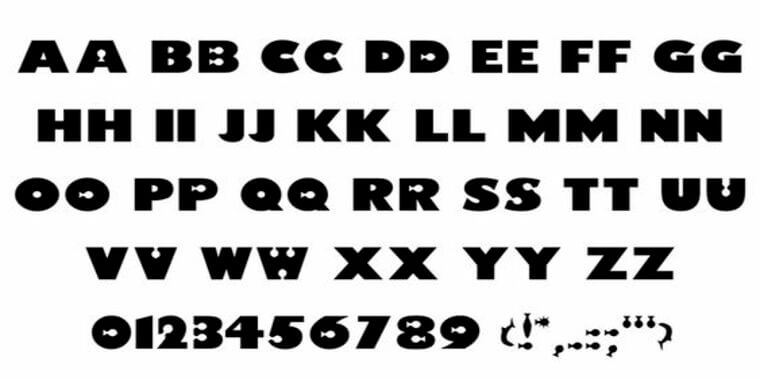 Letters Overview of Finding Nemo Font