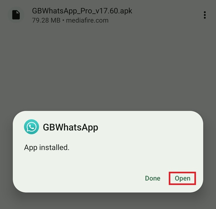 GB WhatsApp installation is complete