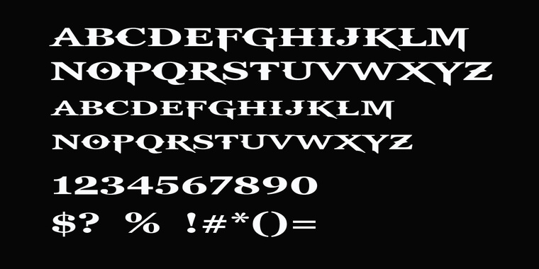 Letters Overview of God of War Font