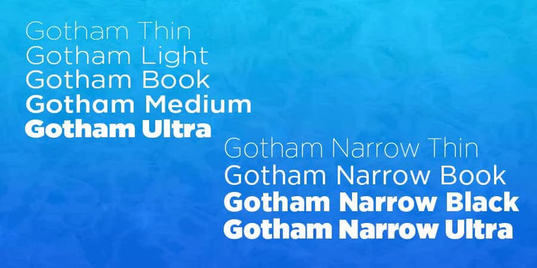 Weight and Styles of Gotham Font