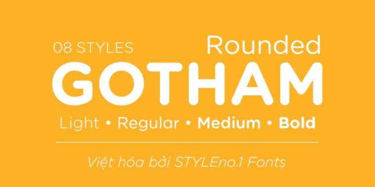 Weight and Styles of Gotham Rounded Font