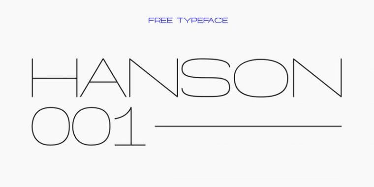 Appearance of Hanson Hairline Font