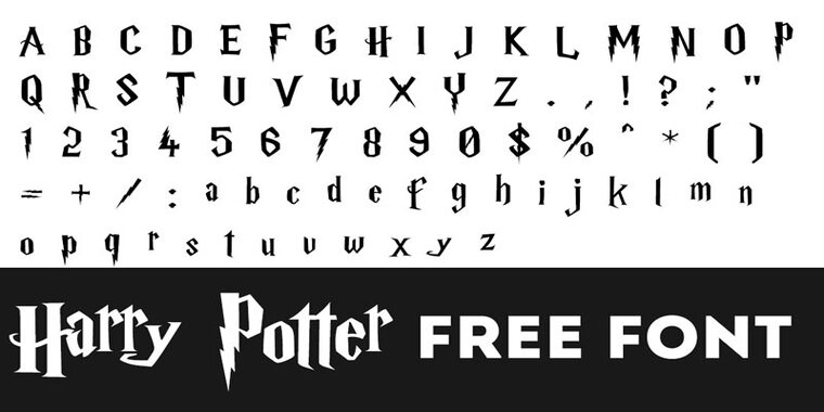 Letters Overview of Harry Potter Font