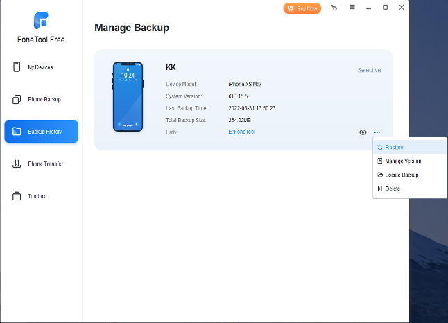 FoneTool Free iPhone Data Management Tool