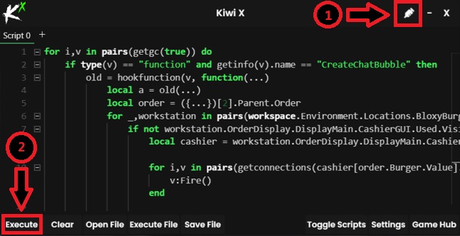 Injecting Kiwi X into Roblox and Executing Lua scripts 