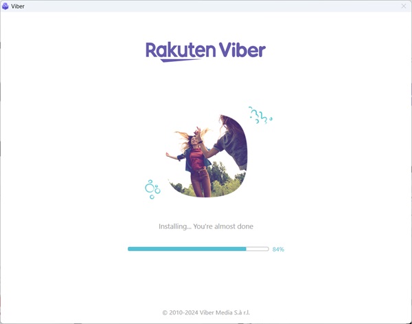 Rakuten Viber for Desktop setup installation underway