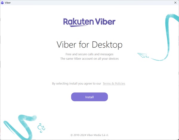 Viber for Desktop setup process starting 