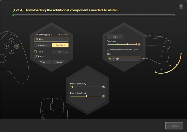 reWASD download requires installing additional components 