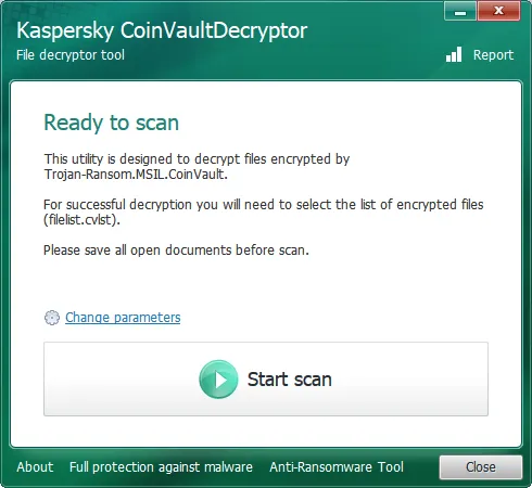 Kaspersky CoinVaultDecryptor 1