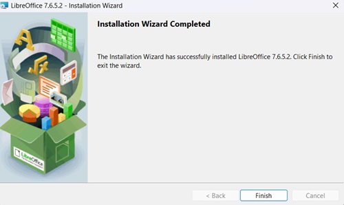 LibreOffice installation complete