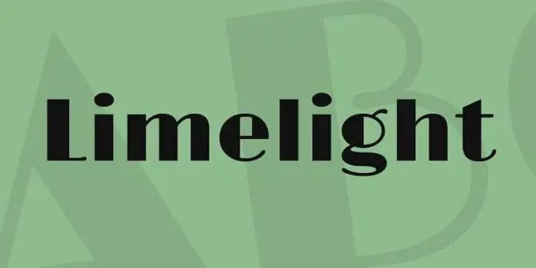Appearance of Limelight Font