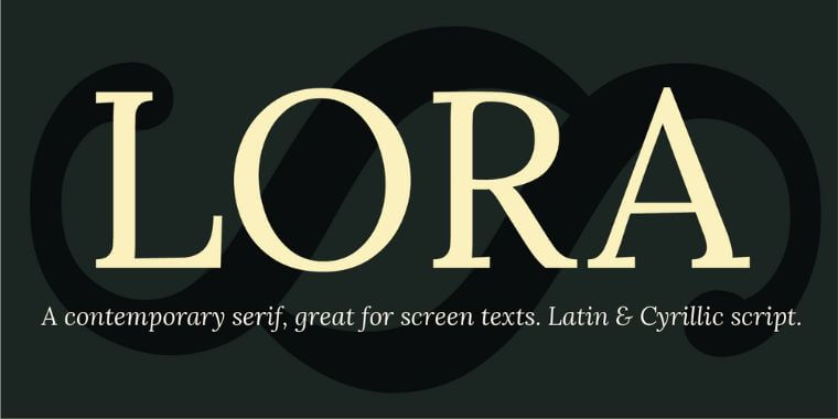 Appearance of Lora Font