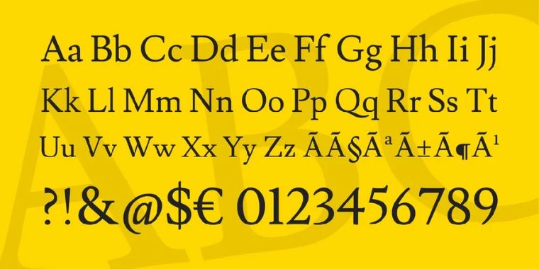 Letters Overview of Lusitana Font