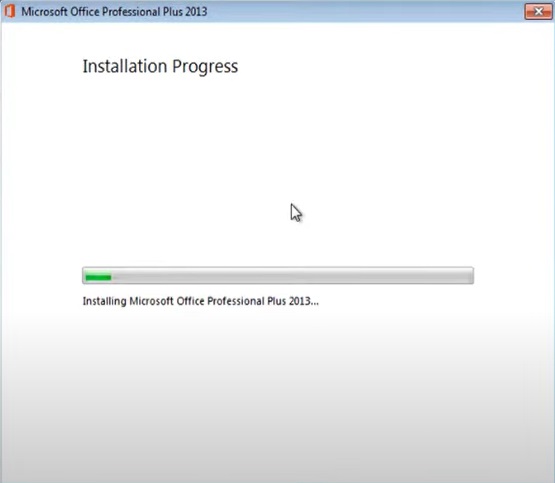 Office 2013 Installation underway