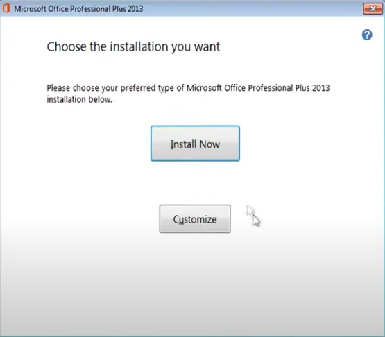 Microsoft Office 2013 Setup Customization option 