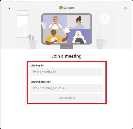 Joining a meeting in MS Teams as a guest or without creating an account 